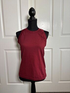 Athleta Renew Ribbed Racerback Tank in deep red size XL